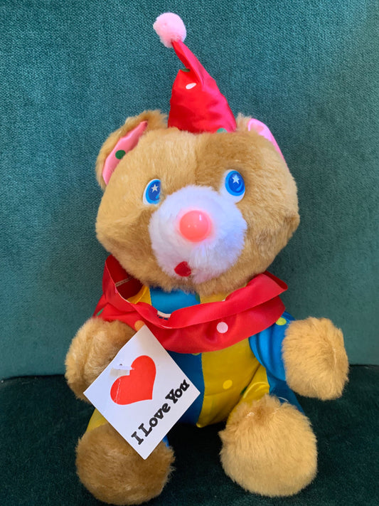 Vintage clown “I love you” bear