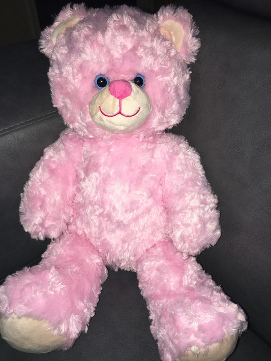 Build A Bear Pink Curly Teddy Bear Plush