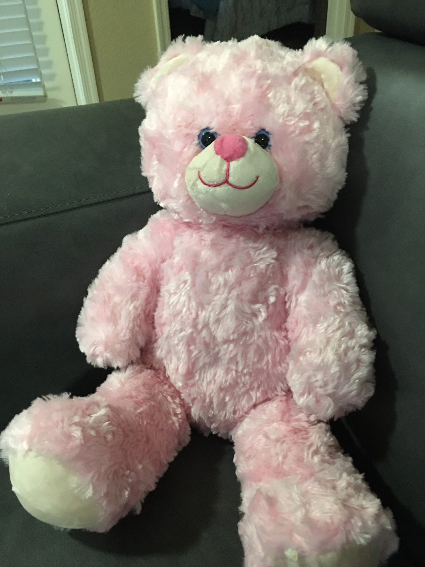 Build A Bear Pink Curly Teddy Bear Plush
