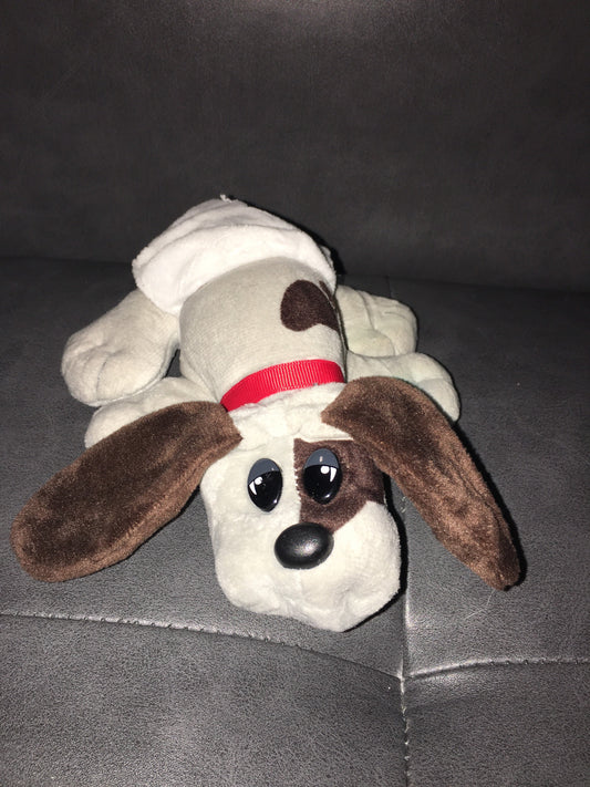 Vintage Pound Puppy Tonka Small 7.5” Light Gray Puppies Plush Dog