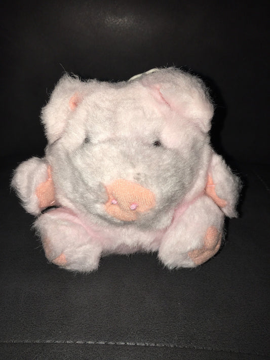 Small Sitting Pink Plush Pig Stuffed Animal