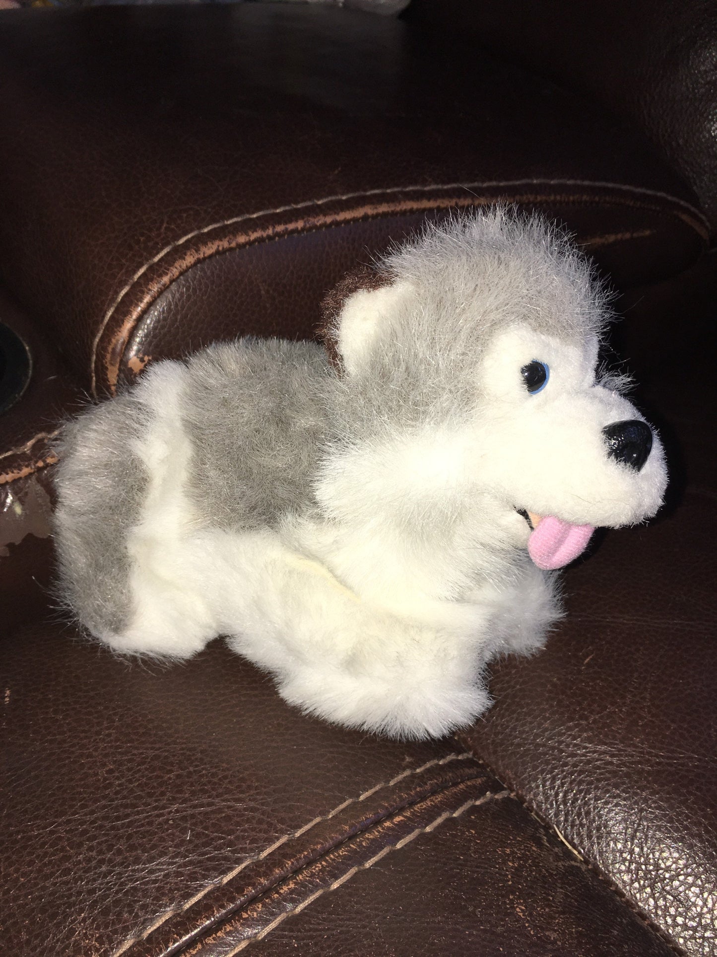 Vintage Small Husky Plush, Blue Eyes, Restored EUC