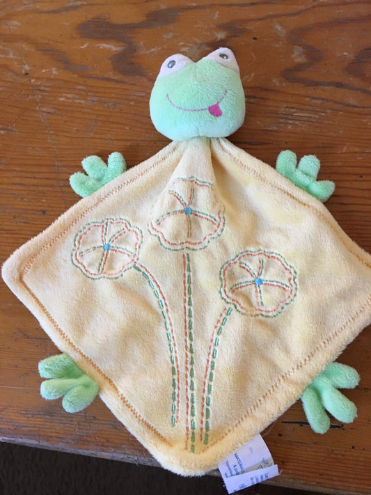 Baby dry goods frog lovey blanket plush stuffed animal toy