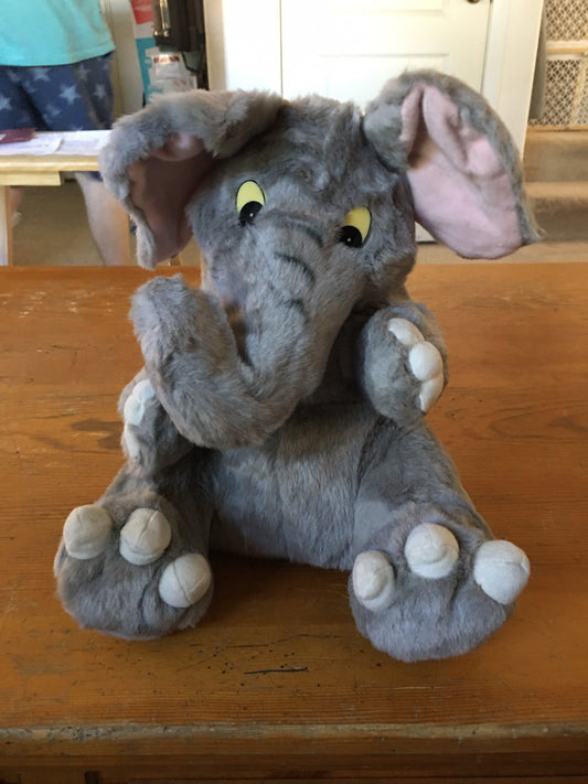 Vintage Kids of America Co Large Elephant Stuffed Animal Plush Toy