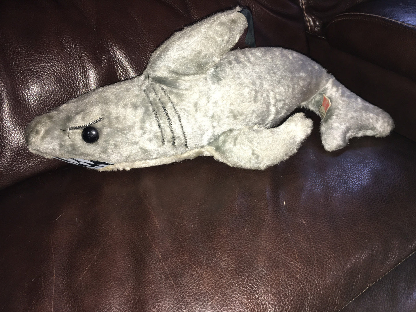 Vintage Very Old Shark Stuffed Animal Plush Toy Genie Toys