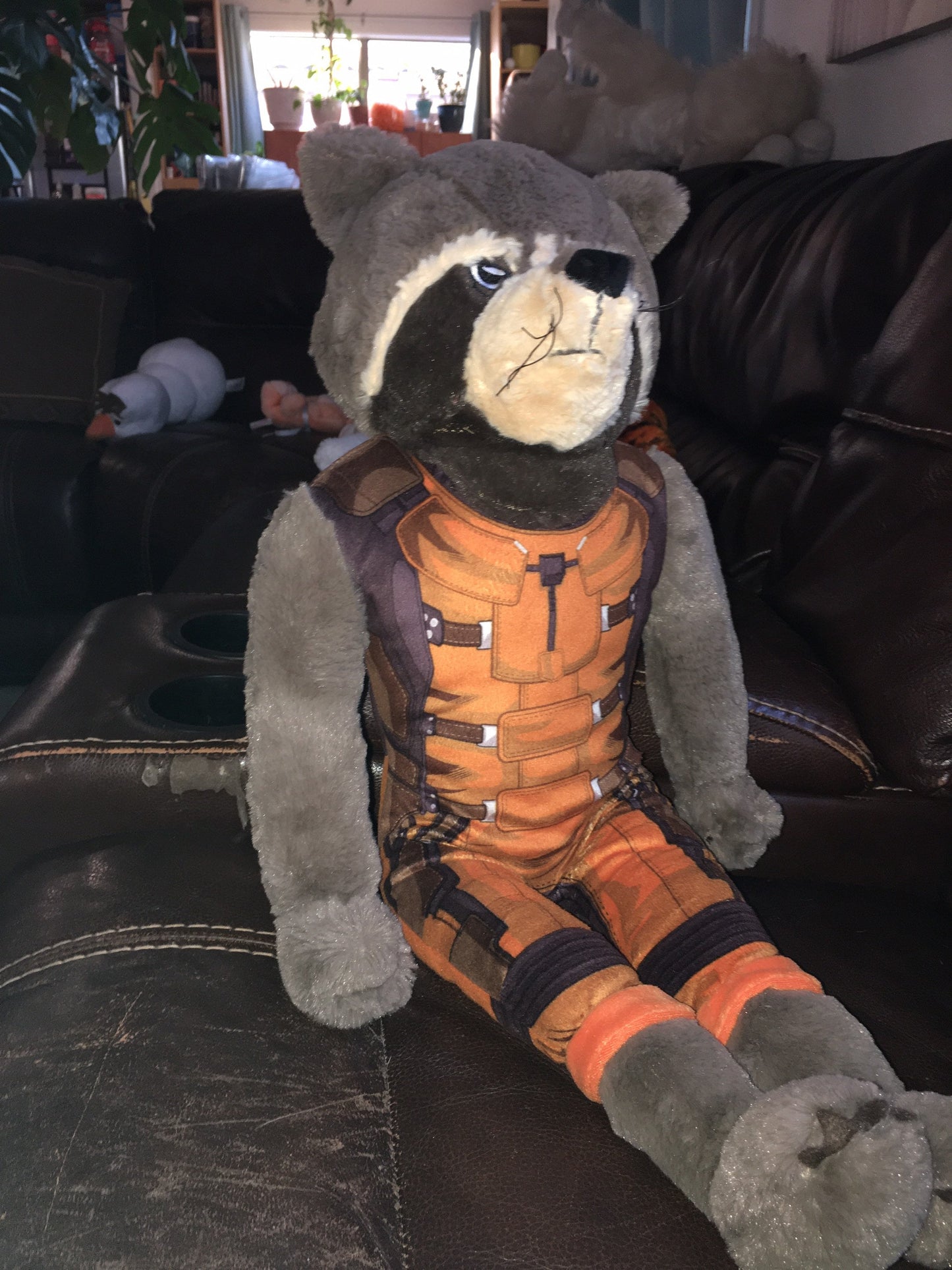 Marvel Guardians Of The Galaxy Rocket Raccoon 24” Plush Pillow Buddy Stuffed Animal Toy Vintage