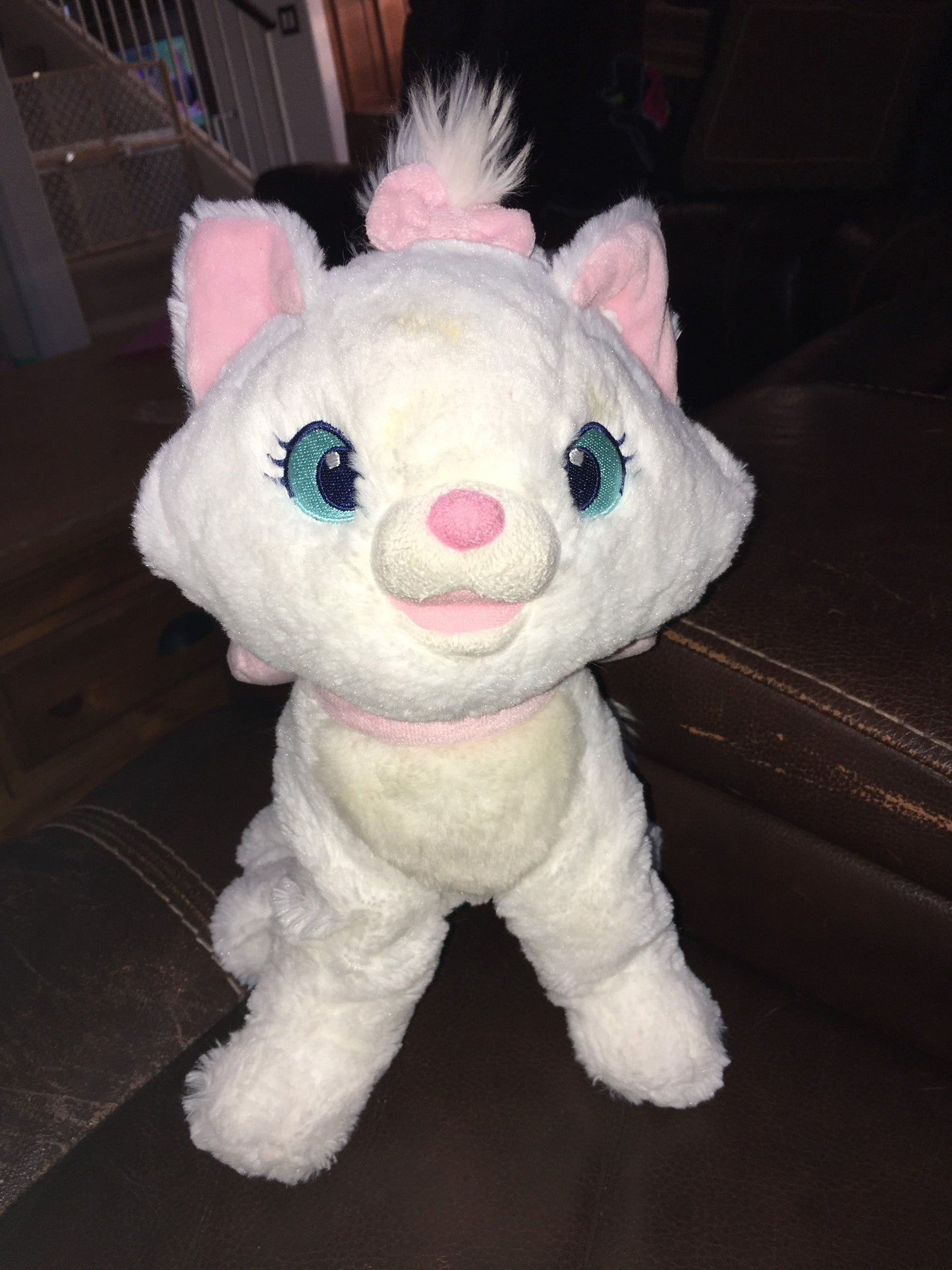 Disney Plush Marie Aristocats Cat White Pink Bows Kitten Stuffy Toy 13” Stuffed Animal Plush Toy Vintage