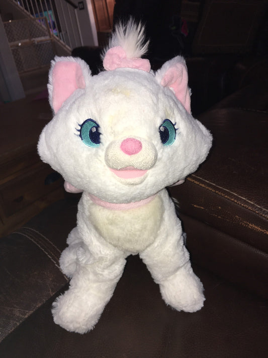 Disney Plush Marie Aristocats Cat White Pink Bows Kitten Stuffy Toy 13” Stuffed Animal Plush Toy Vintage