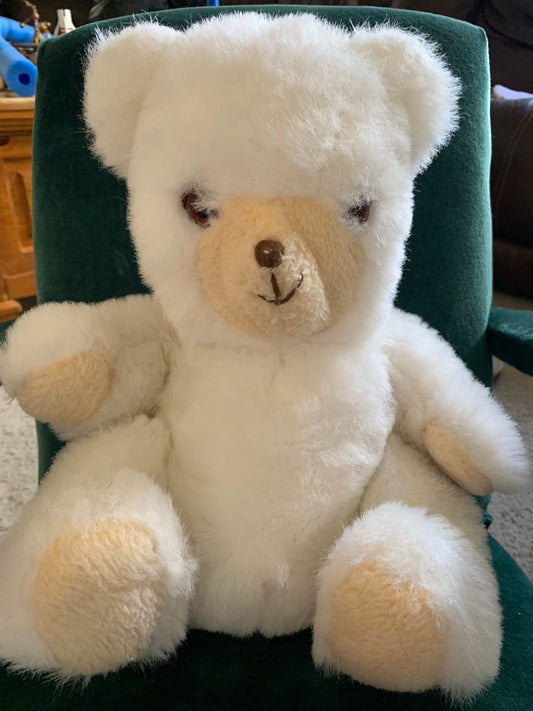 Cuddle Toys White Baby Bear Stuffed Animal Plush Toy Vintage
