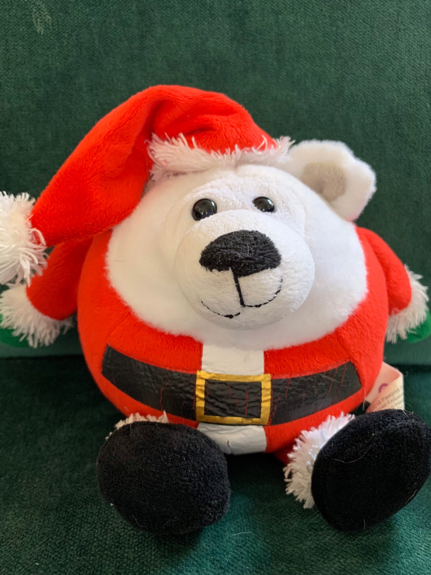 Goofballz stuffed Animal plush bear Santa ball
