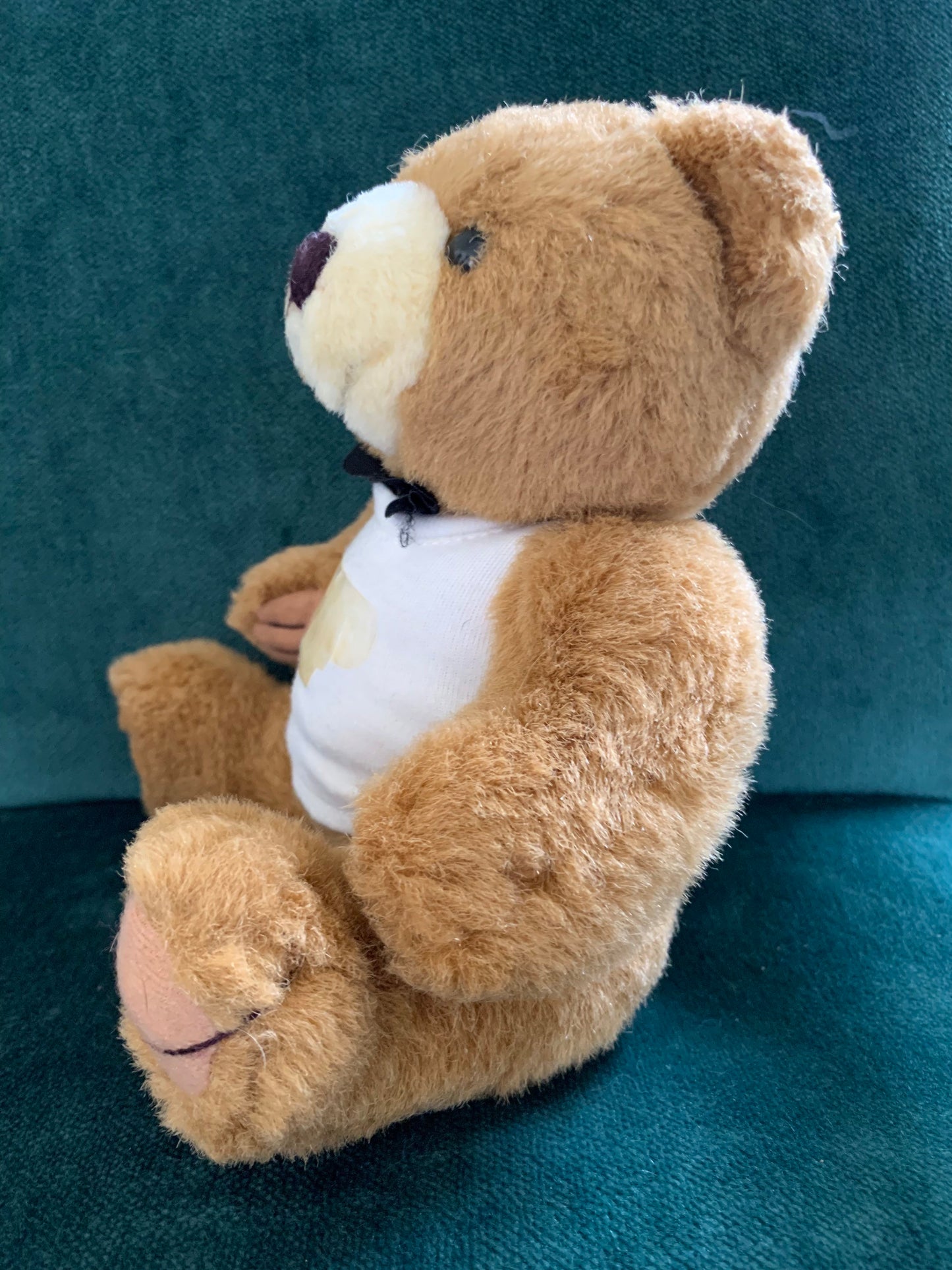 Vintage Baby Brown Bear Plush Stuffed Animal Toy with Shirt