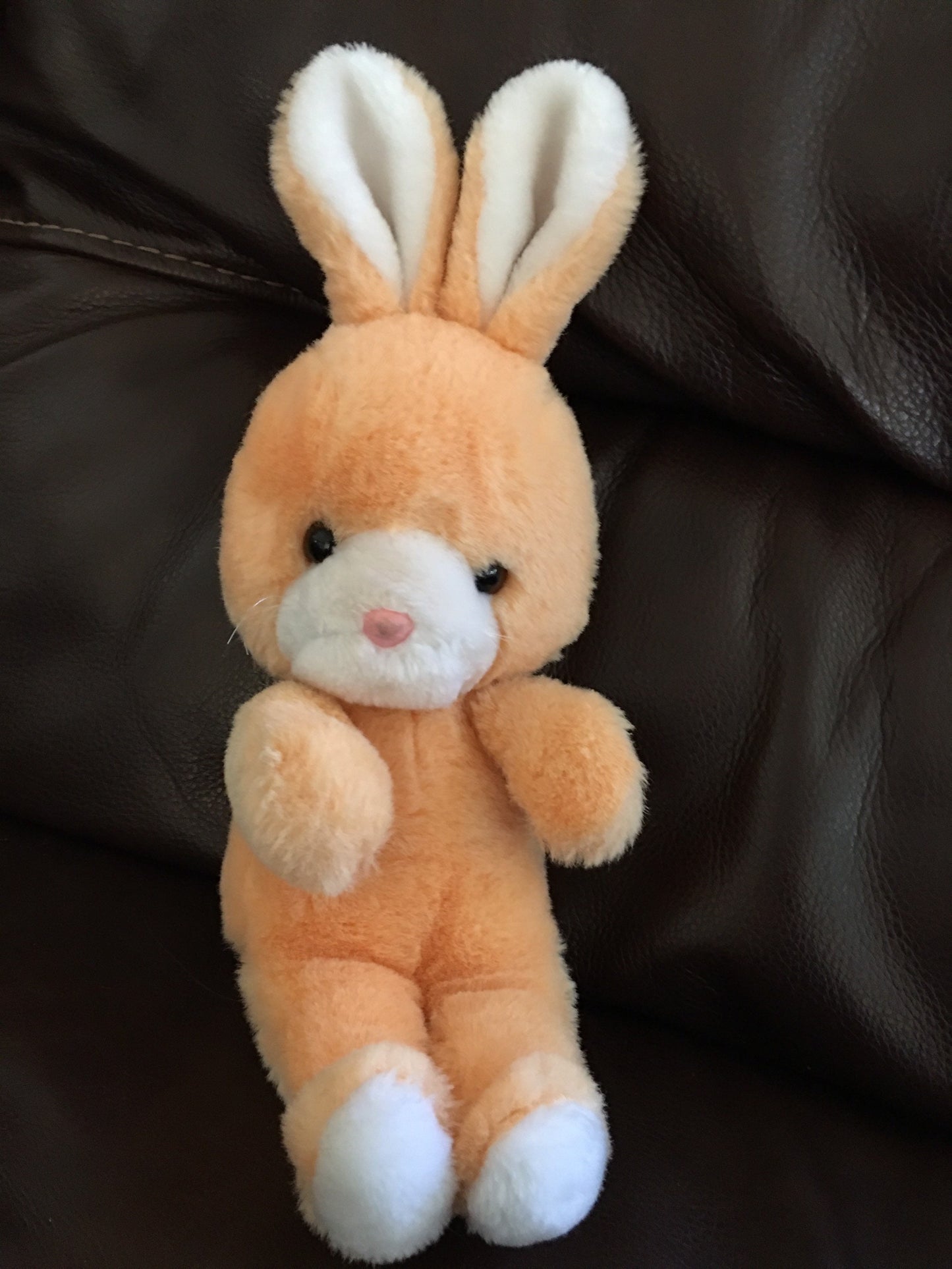 Orange vintage bunny rabbit 12” standing. 15” to ears