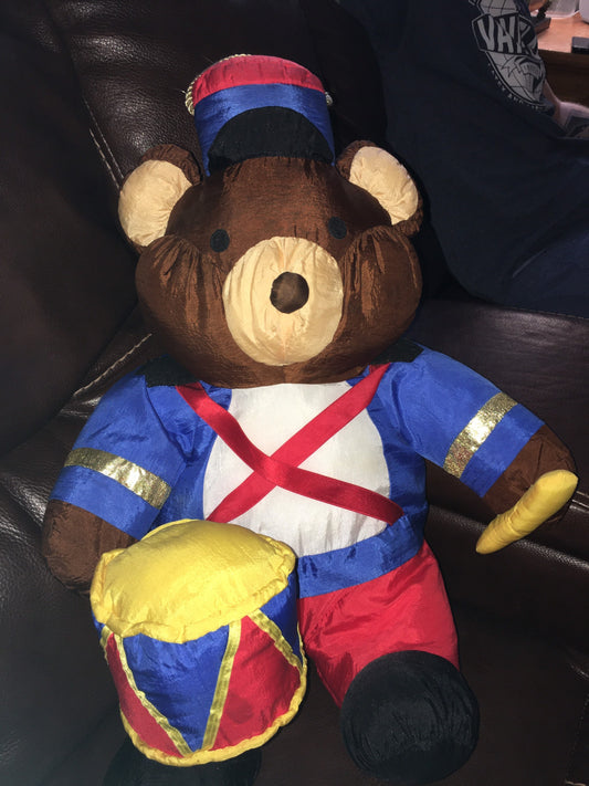 Vintage Puffalump Teddy Bear Drummer Plush - International Silver Co. 18”