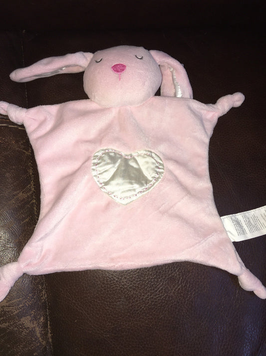 Stepping Stones Pink Rabbit Lovey Security Blanket Knotted Stuffed Animal