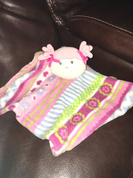 Vintage Pink Dolly Lovey Security Blanket, Stuffed Plush Toy