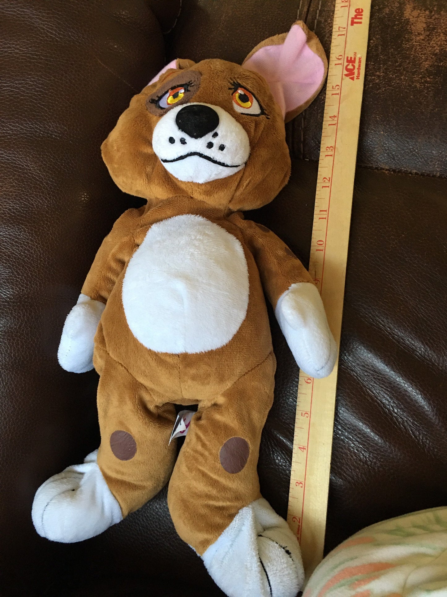 Animaland Brown Floppy Puppy Dog Plush. Stuffed Animal Plush Toy Vintage For Kids