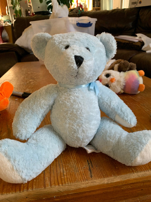 Light Blue Bear. Kelly toy. Sitting. Fully Restored 9”