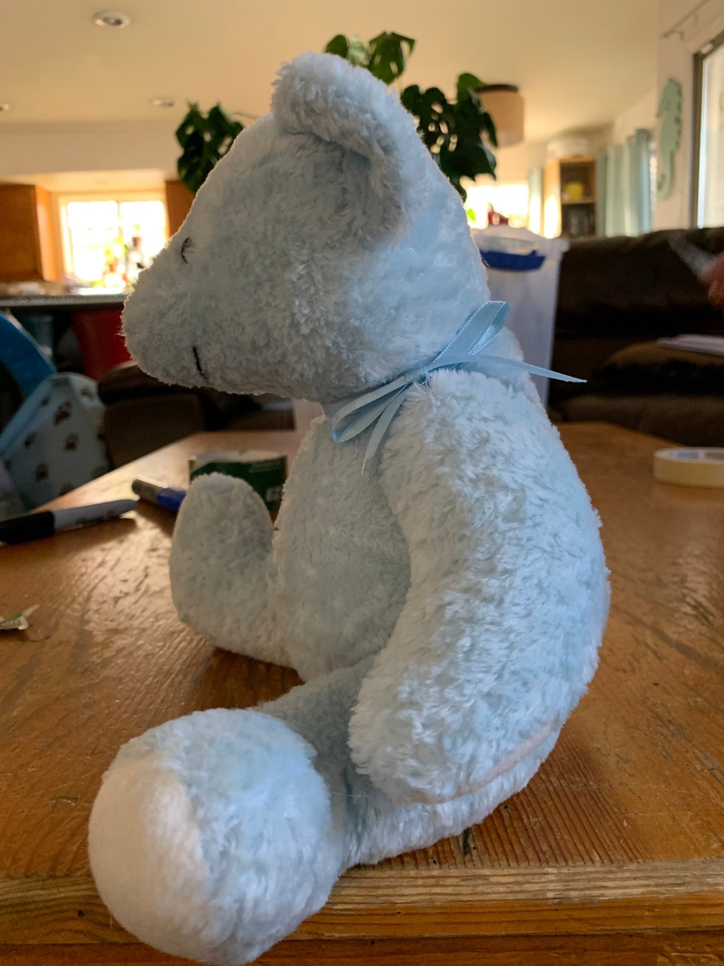 Light Blue Bear. Kelly toy. Sitting. Fully Restored 9”