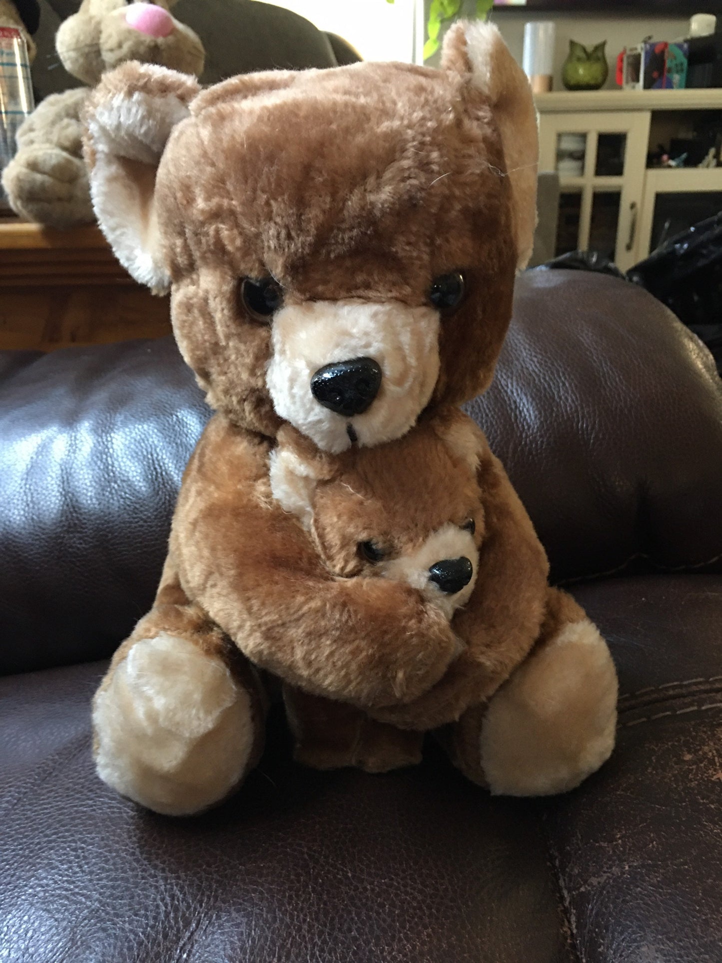 My Name is Mother Bear With Baby No. 3364 & Barrel Bank Teddy Bear plush