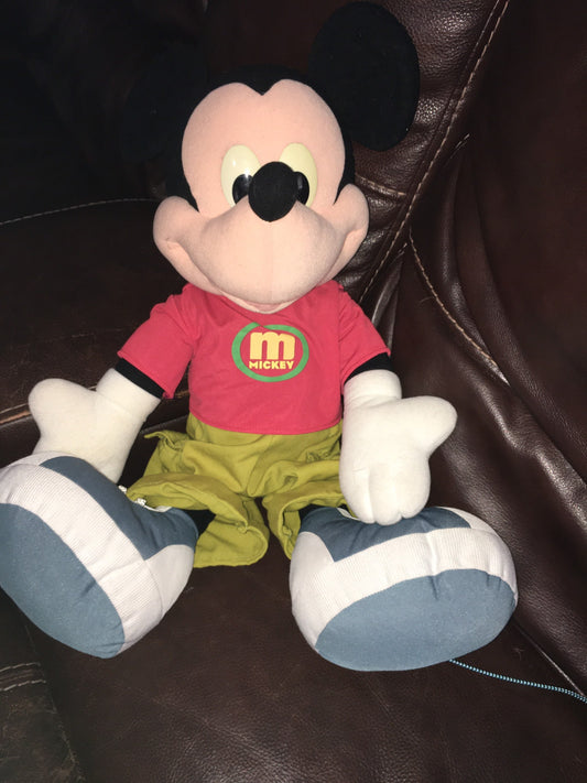 Jumbo Mickey Mouse Disney Plush 24” Doll Stuffed Animal Plush Toy Vintage For Kids