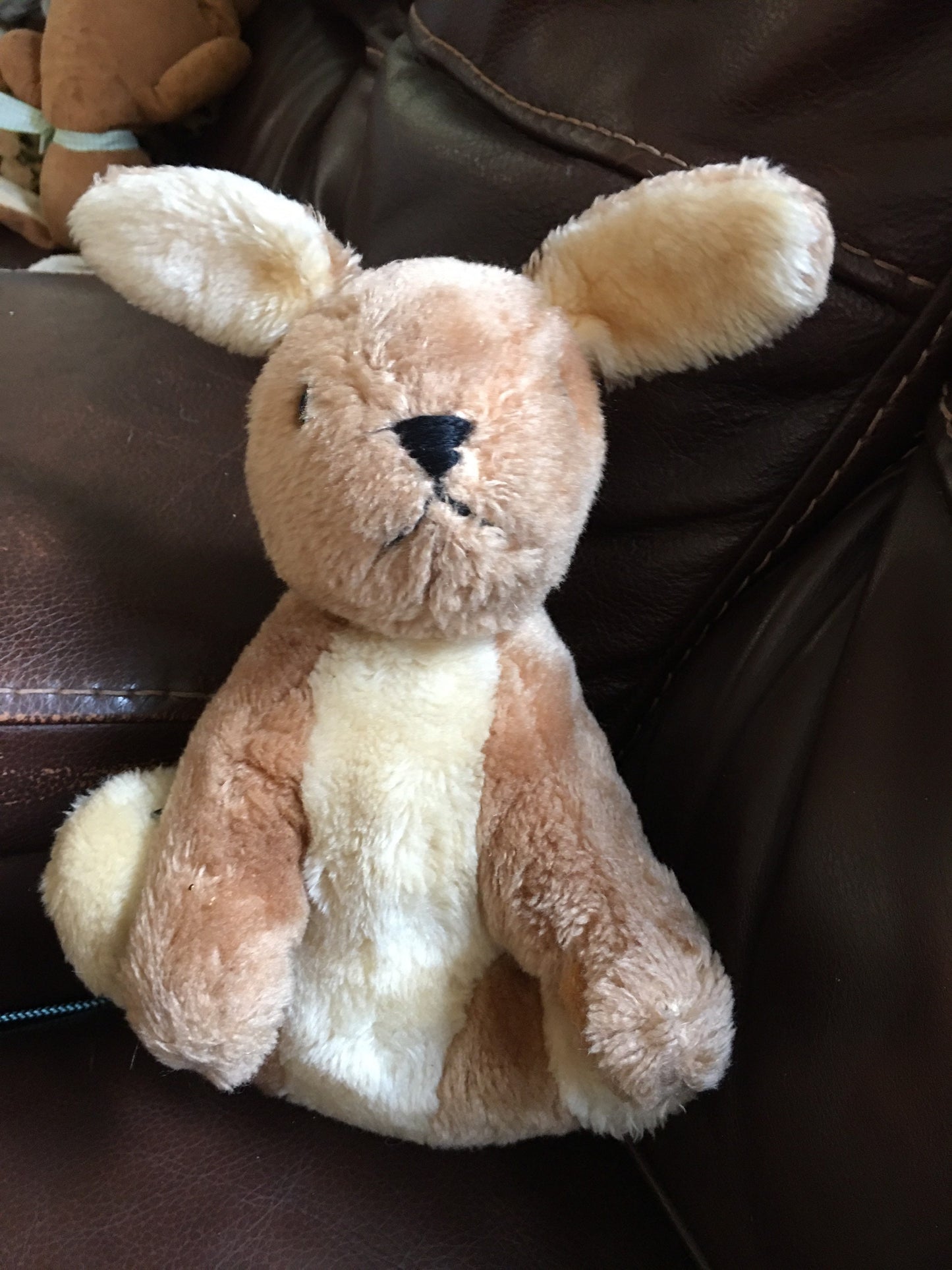 Dakin Beige And White Bunny Rabbit Plush 1980