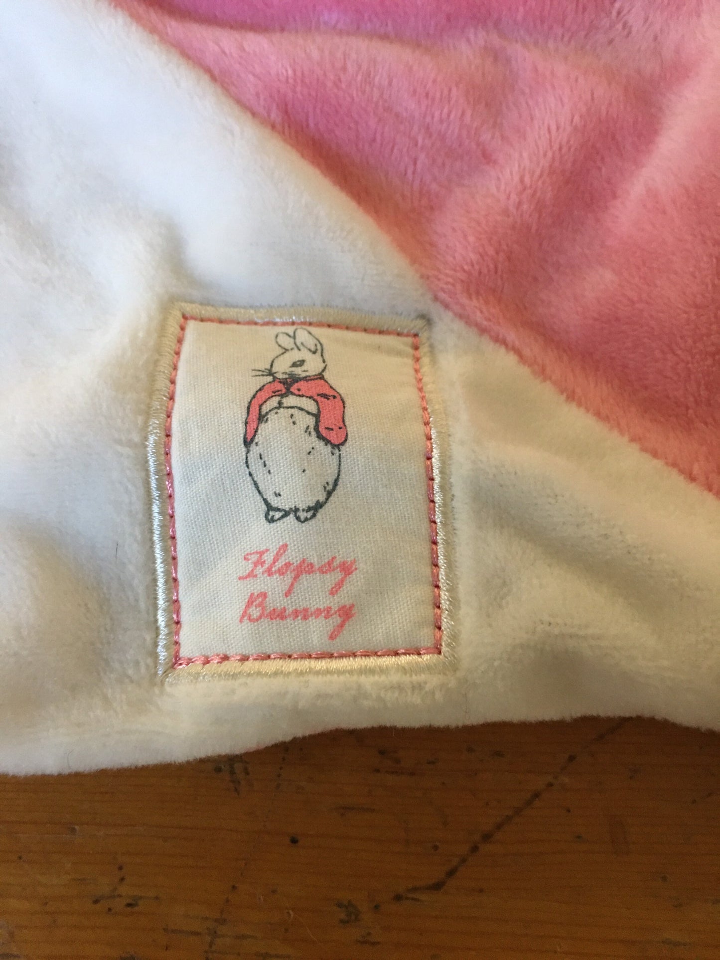Flopsy Bunny Comforter Rattle Blanket - Pink and White Lovey