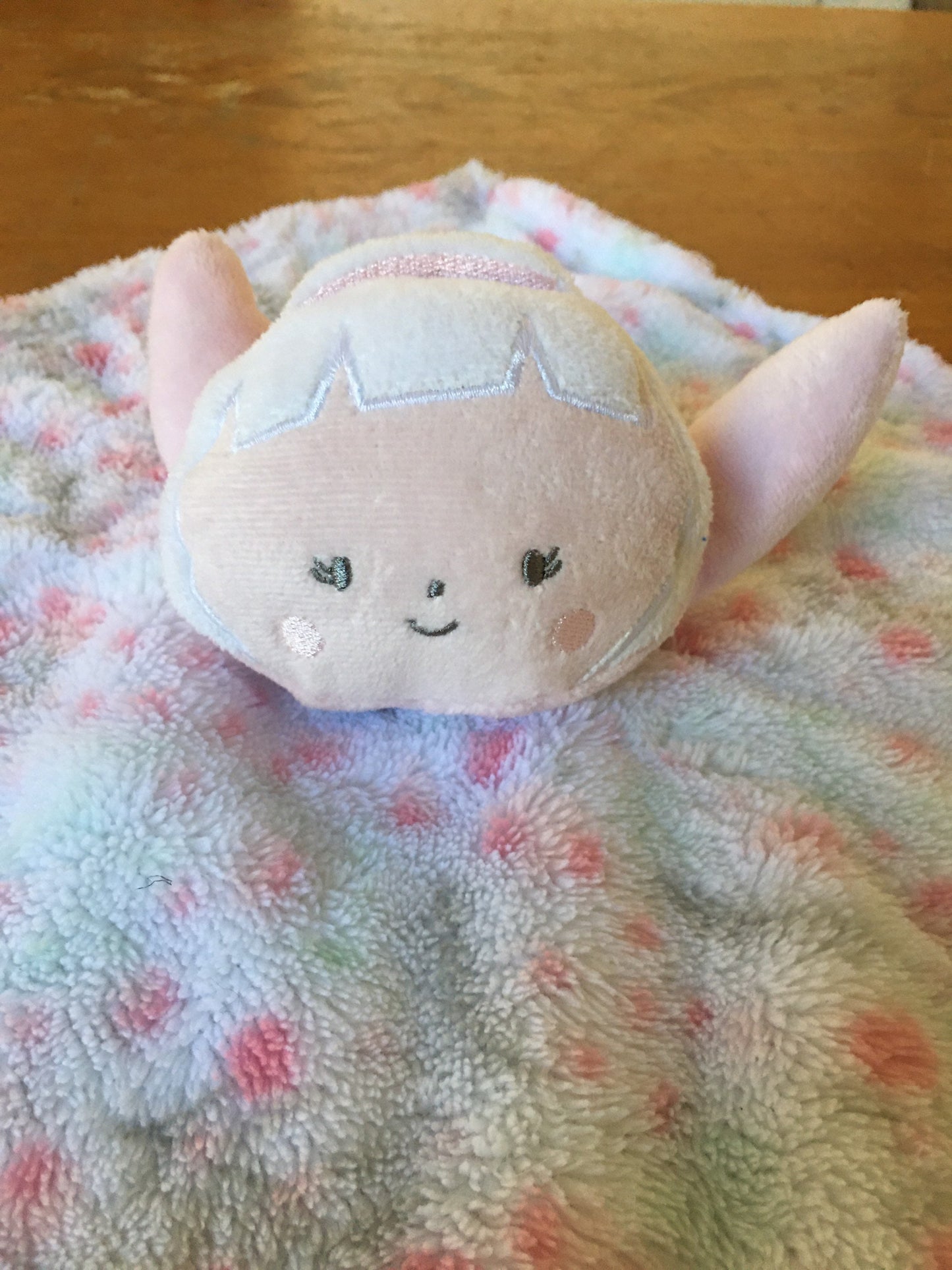 Pink and White Soft Angel Security Blanket Lovey Plush Stuffed Animal Toy for Babies