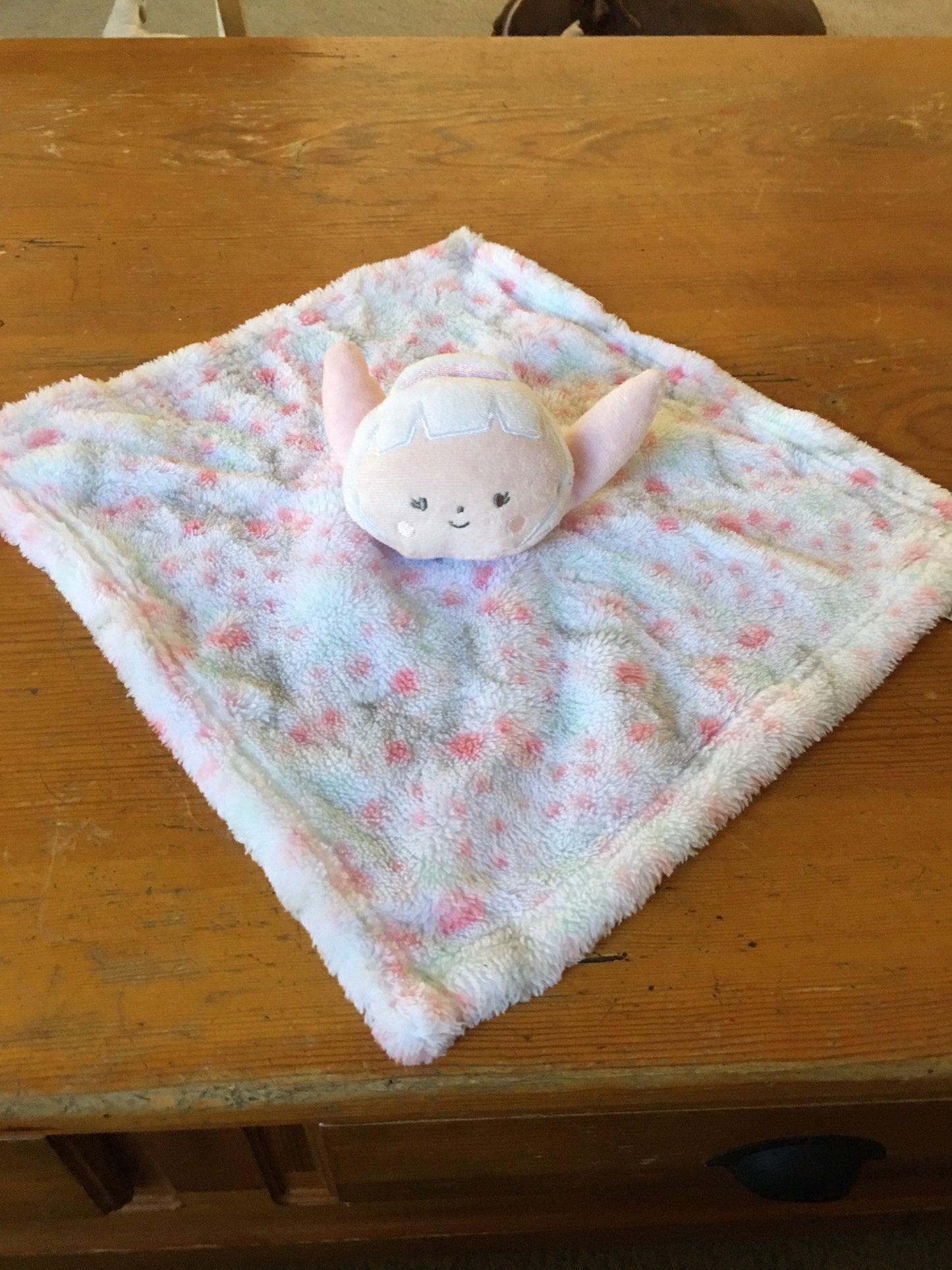 Pink and White Soft Angel Security Blanket Lovey Plush Stuffed Animal Toy for Babies