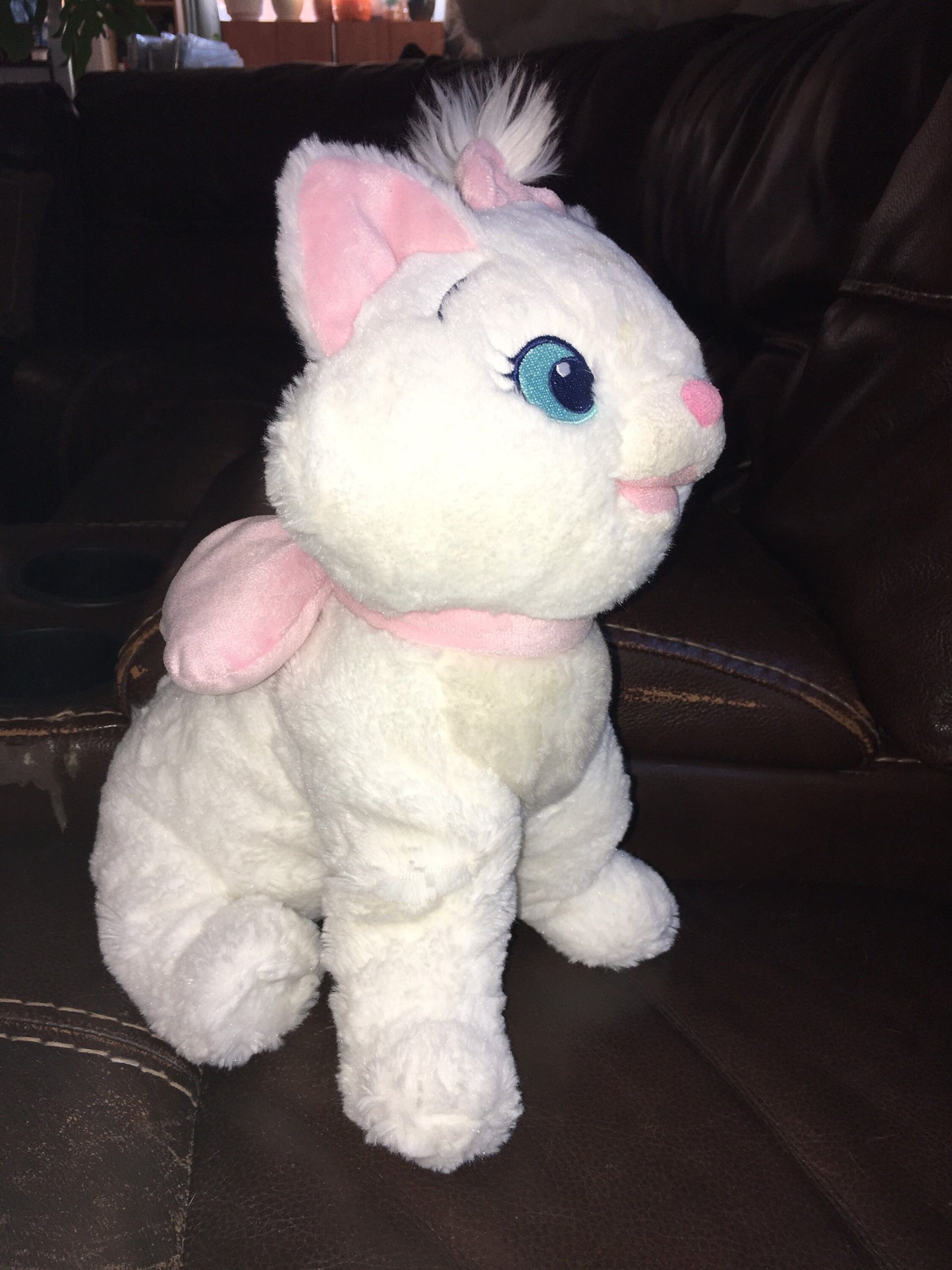 Disney Plush Marie Aristocats Cat White Pink Bows Kitten Stuffy Toy 13” Stuffed Animal Plush Toy Vintage