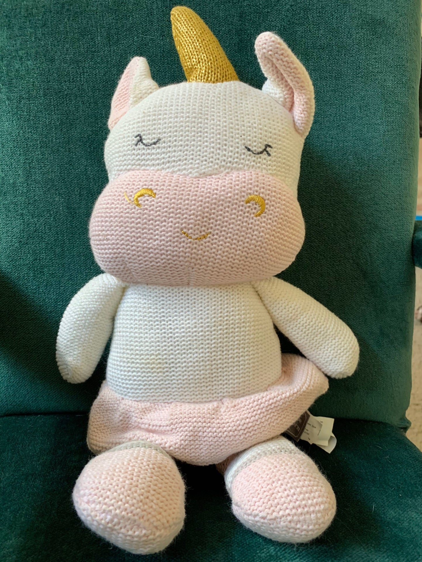 Living Textiles Kenzie Knit Unicorn Stuffed Animal - 16”