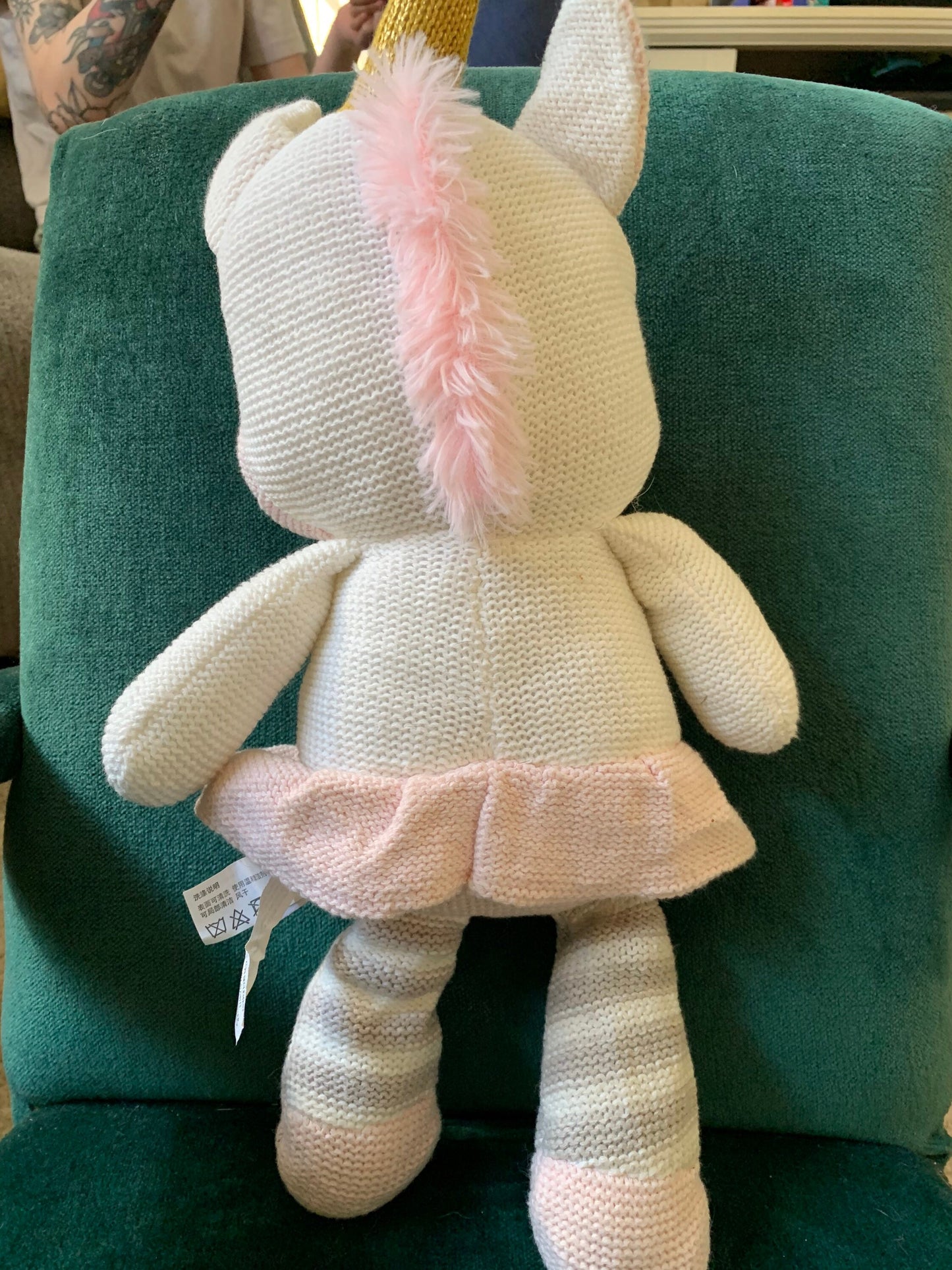 Living Textiles Kenzie Knit Unicorn Stuffed Animal - 16”