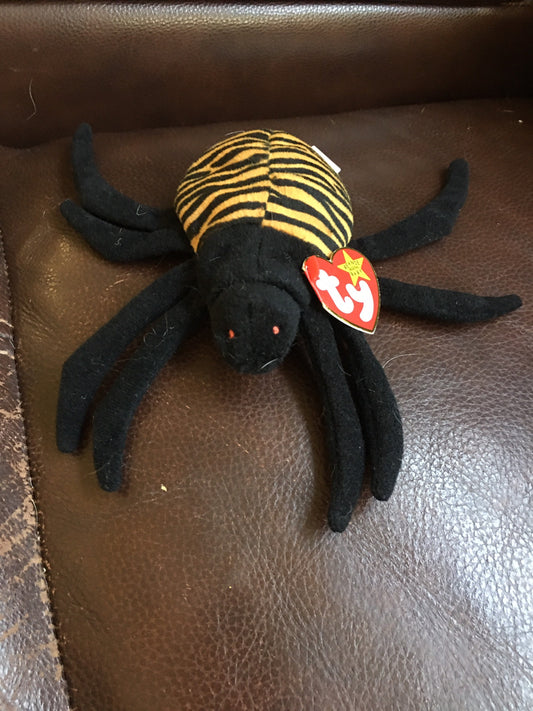 Vintage 1996 Ty Beanie Baby Spinner Spider, Retired Plush Toy