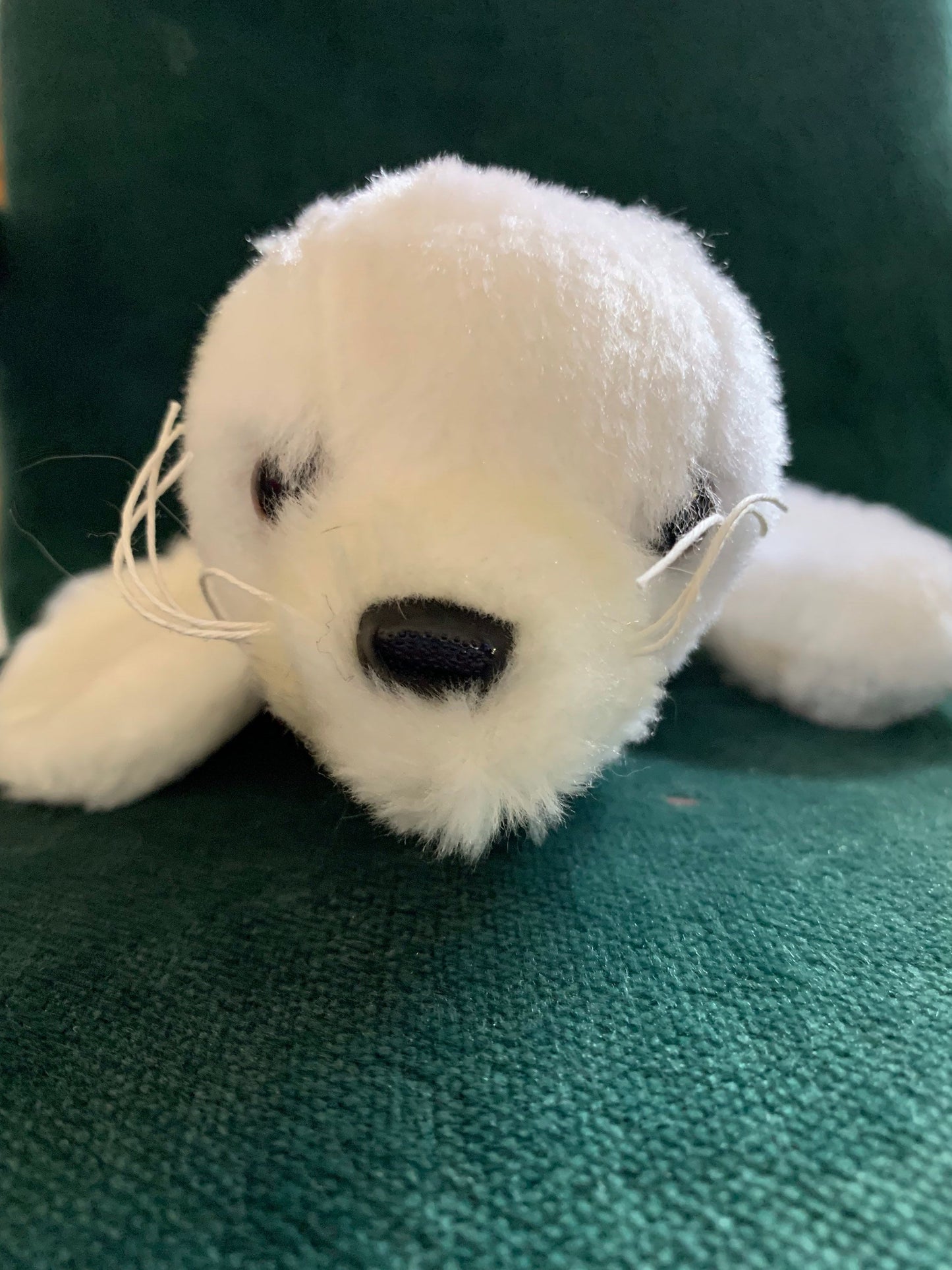 Vintage White Seal Baby Stuffed Animal Plush Toy