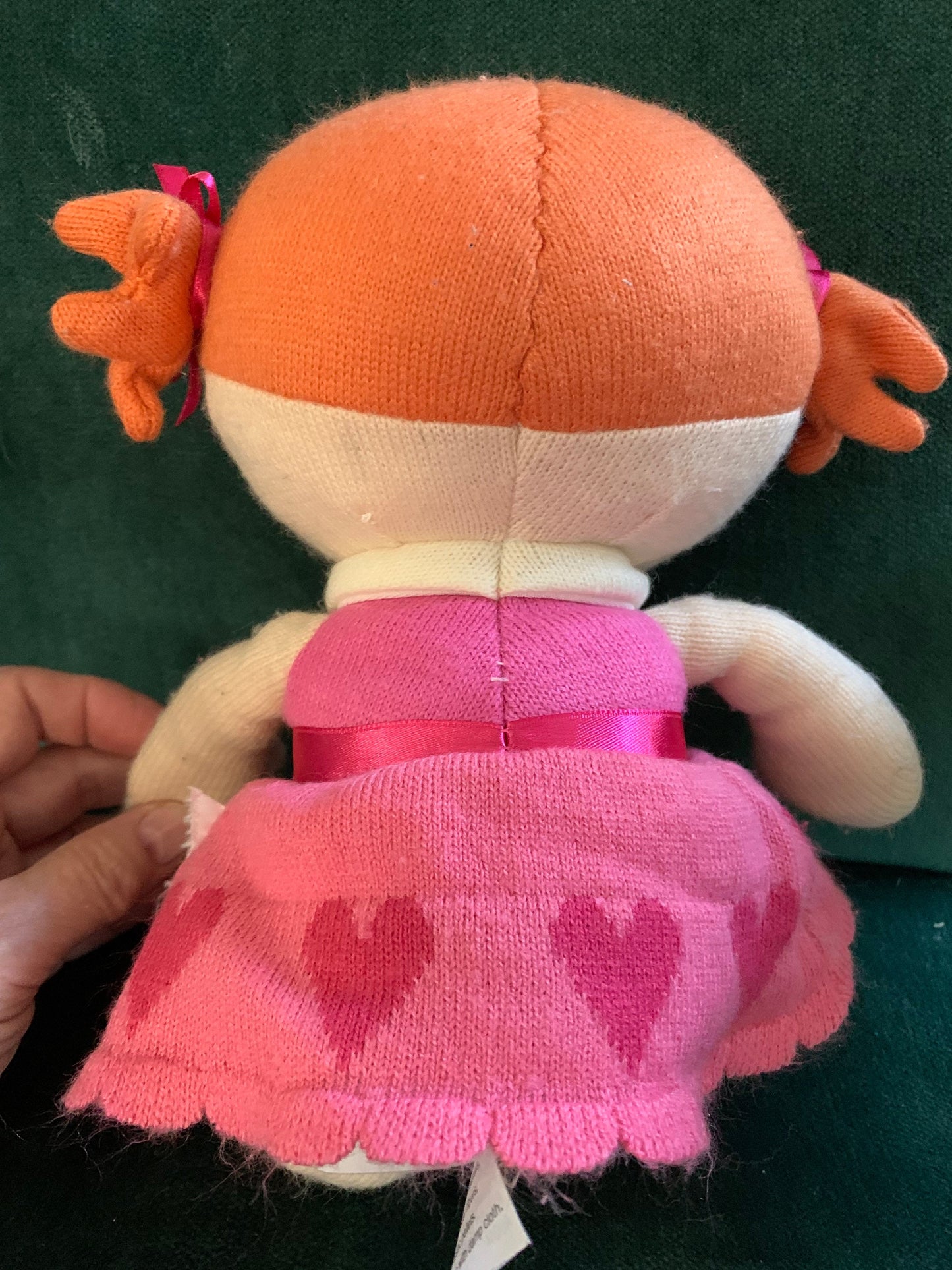 Hallmark Knit My First Baby Doll Plush. Pink with Orange Hair. 12”