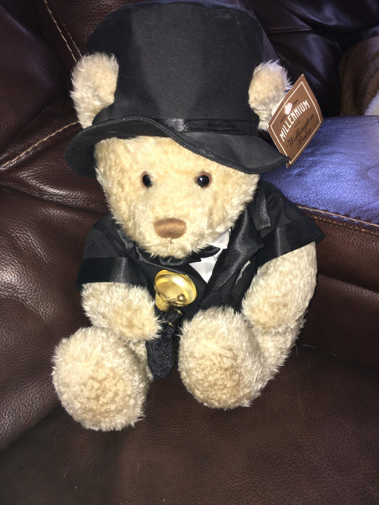 Vintage Wellington Dillard’s Millennium Bear, Black Top Hat Plush Toy