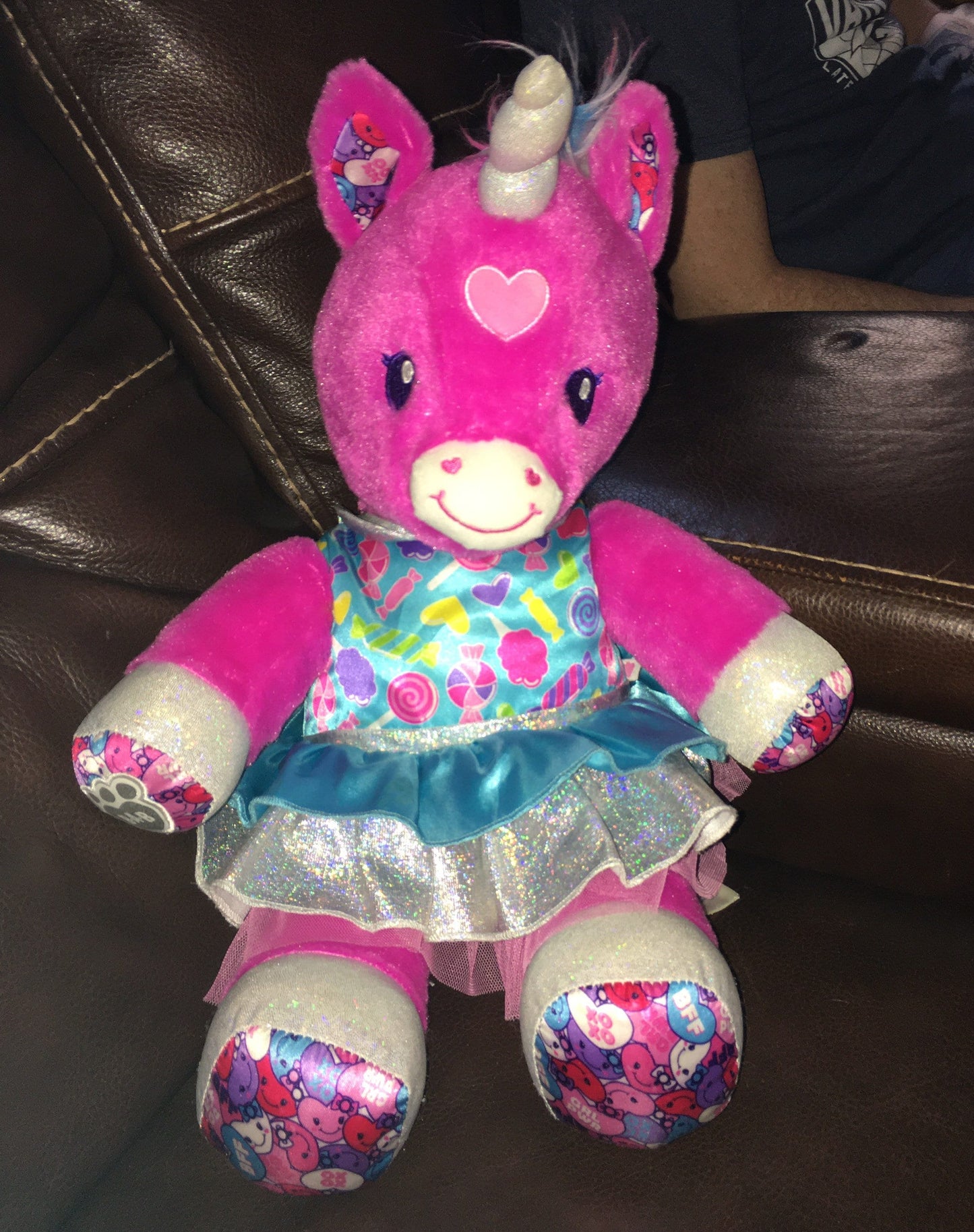 Build A Bear Pink Trixie Unicorn Plush With Hearts