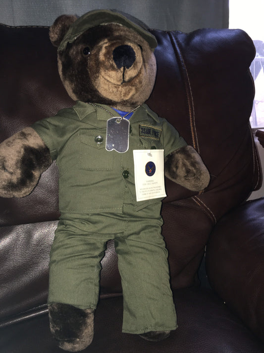Vintage 1987 Ira Green US Air Force Teddy Bear Plush, 21"