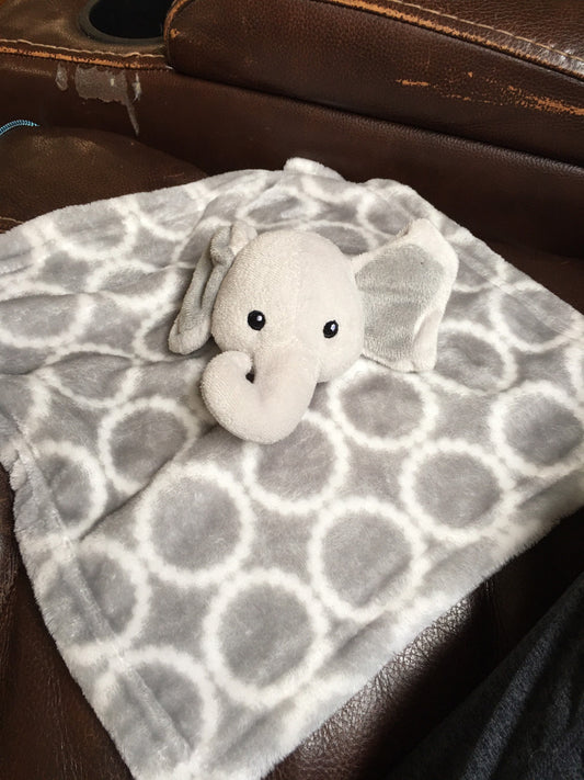 Hudson Baby HB Elephant Lovey Baby Security Blanket Soft Plush Crib Toy Gray
