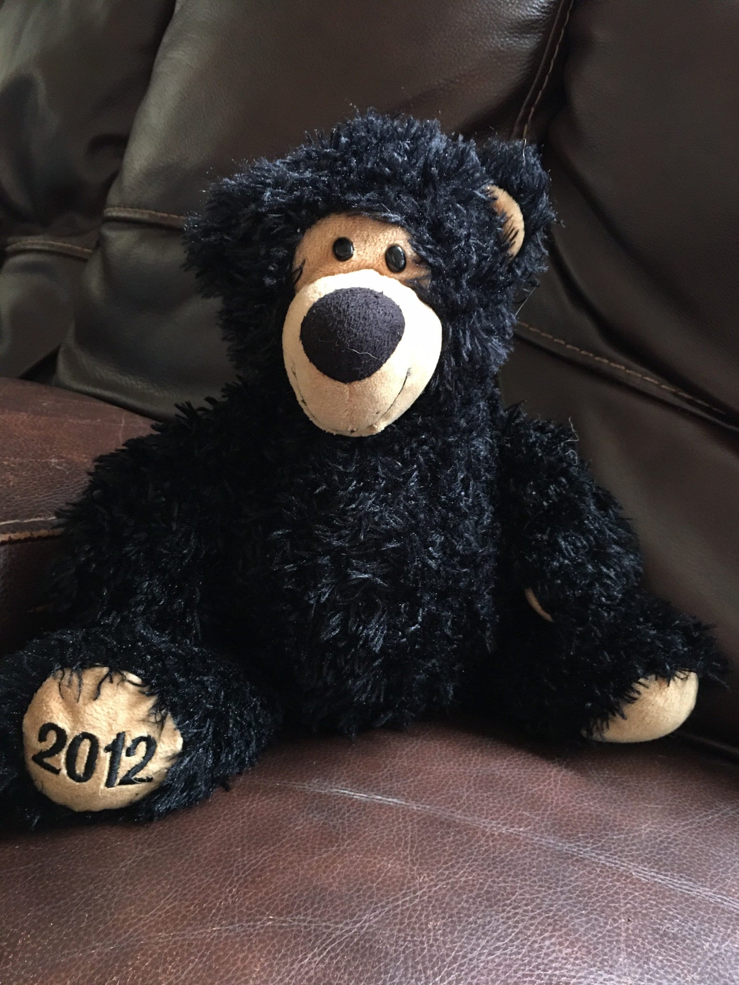 Black Teddy Bear 2012 Stuffed Animal Plush Toy Vintage For Kids