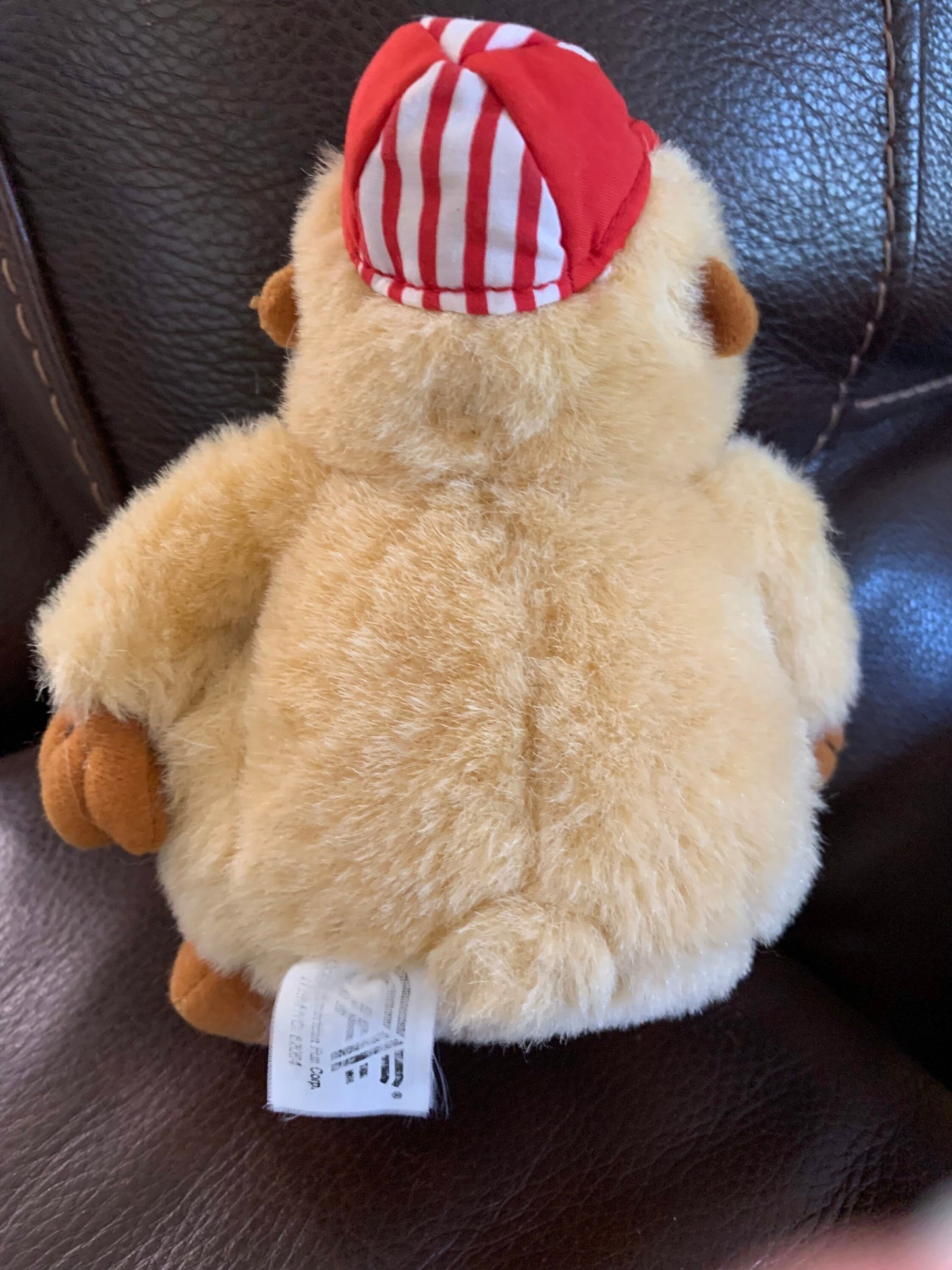 Vintage Brown Monkey Plush with Hat and Heart