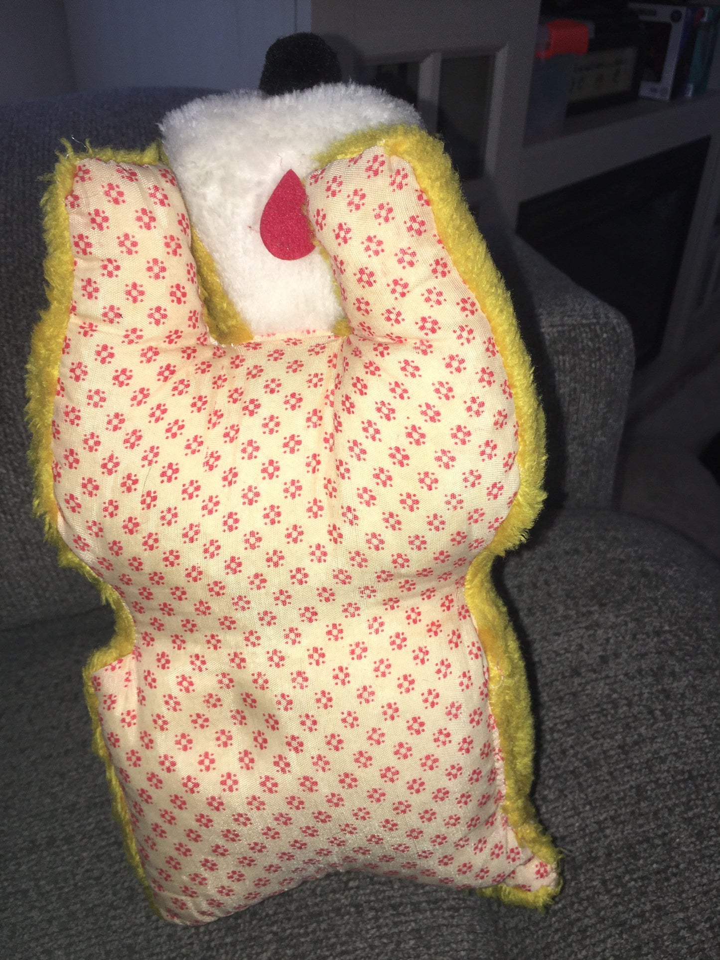 Vintage Dog Yellow and White Stuffed Animal