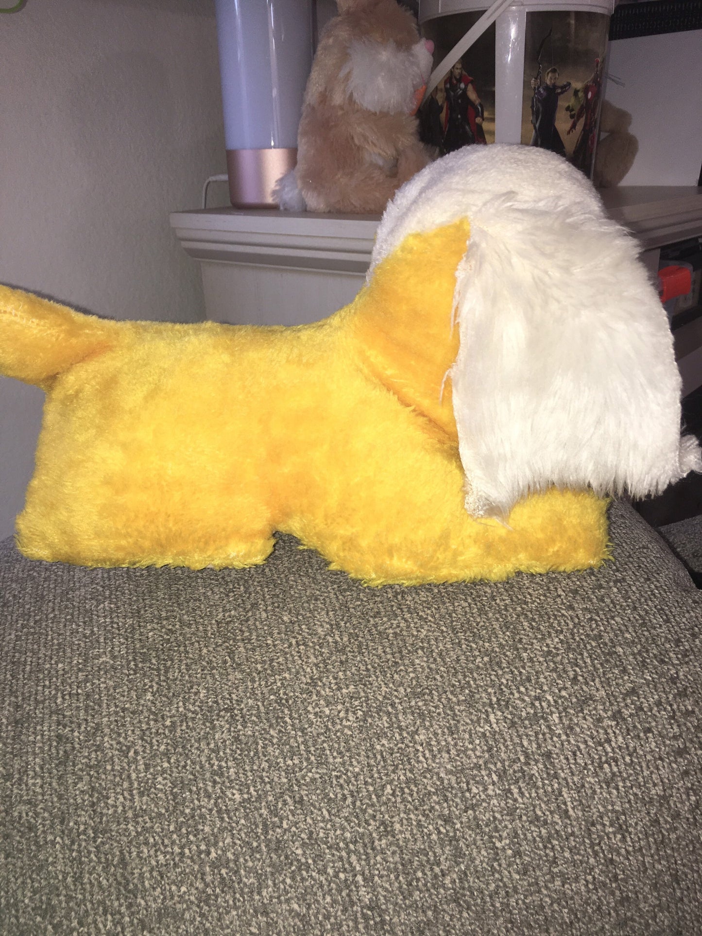 Vintage Dog Yellow and White Stuffed Animal