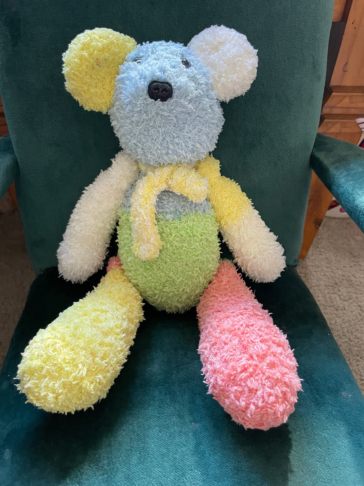 Pastel Rainbow Mouse Stuffed Animal