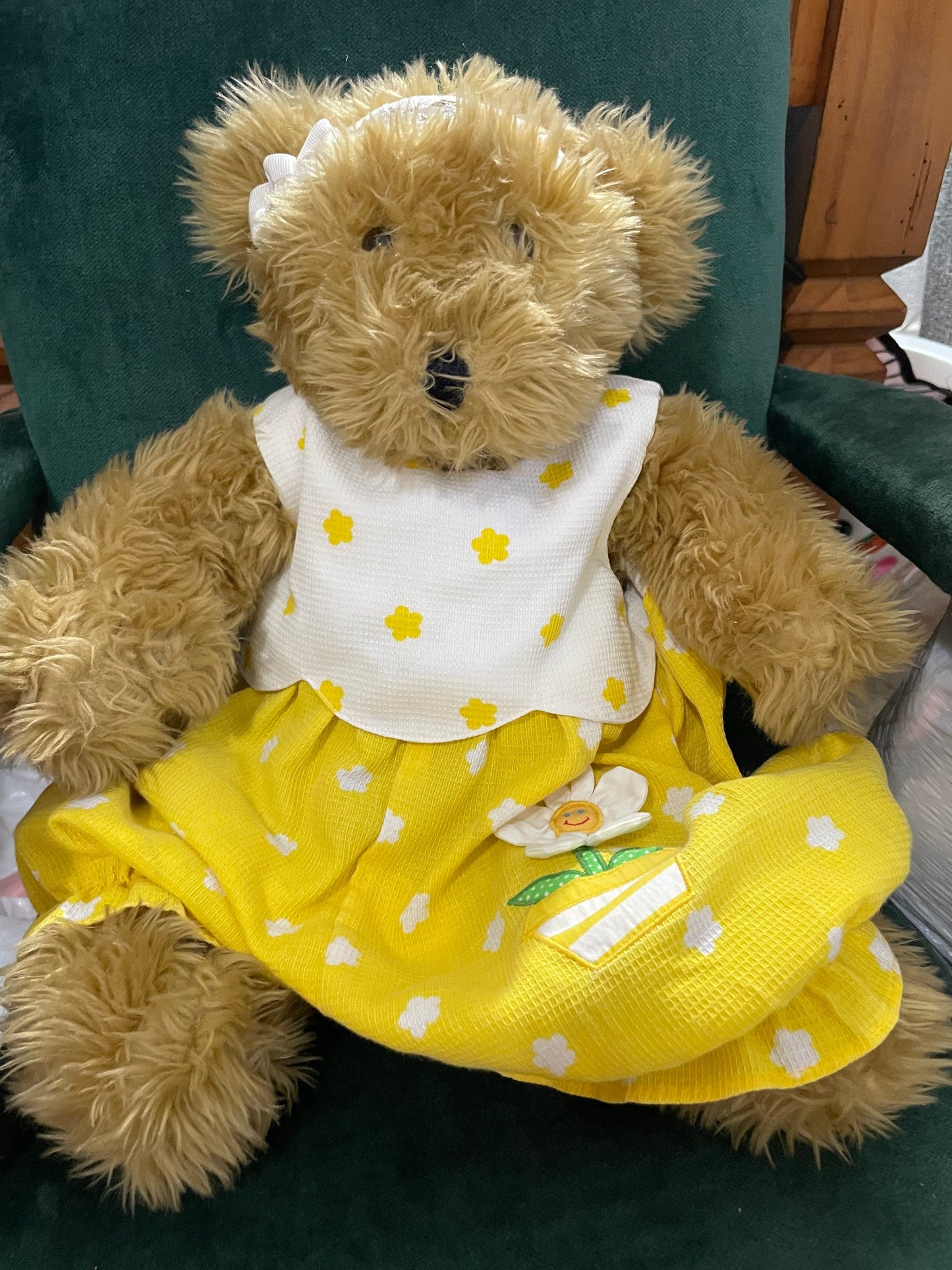 Sugar Loaf Tan Shaggy Teddy Bear in Outfit. Vintage