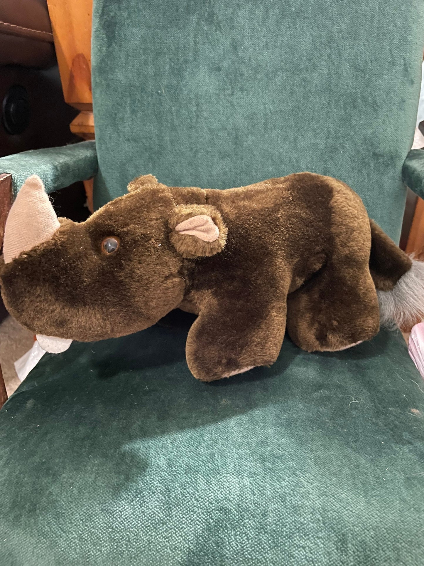 Rhino Stuffed Animal with Buck Teeth. Circus Circus