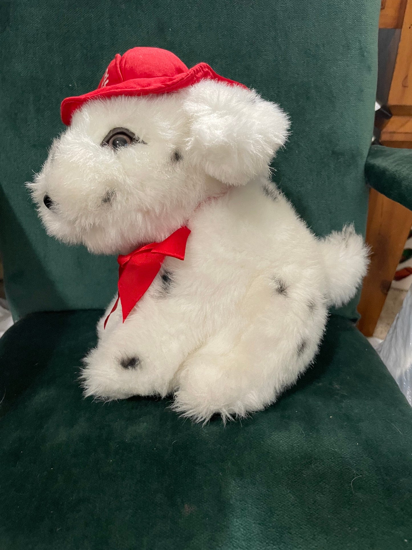 Vintage Dalmatian Plush Puppy with Fireman Hat