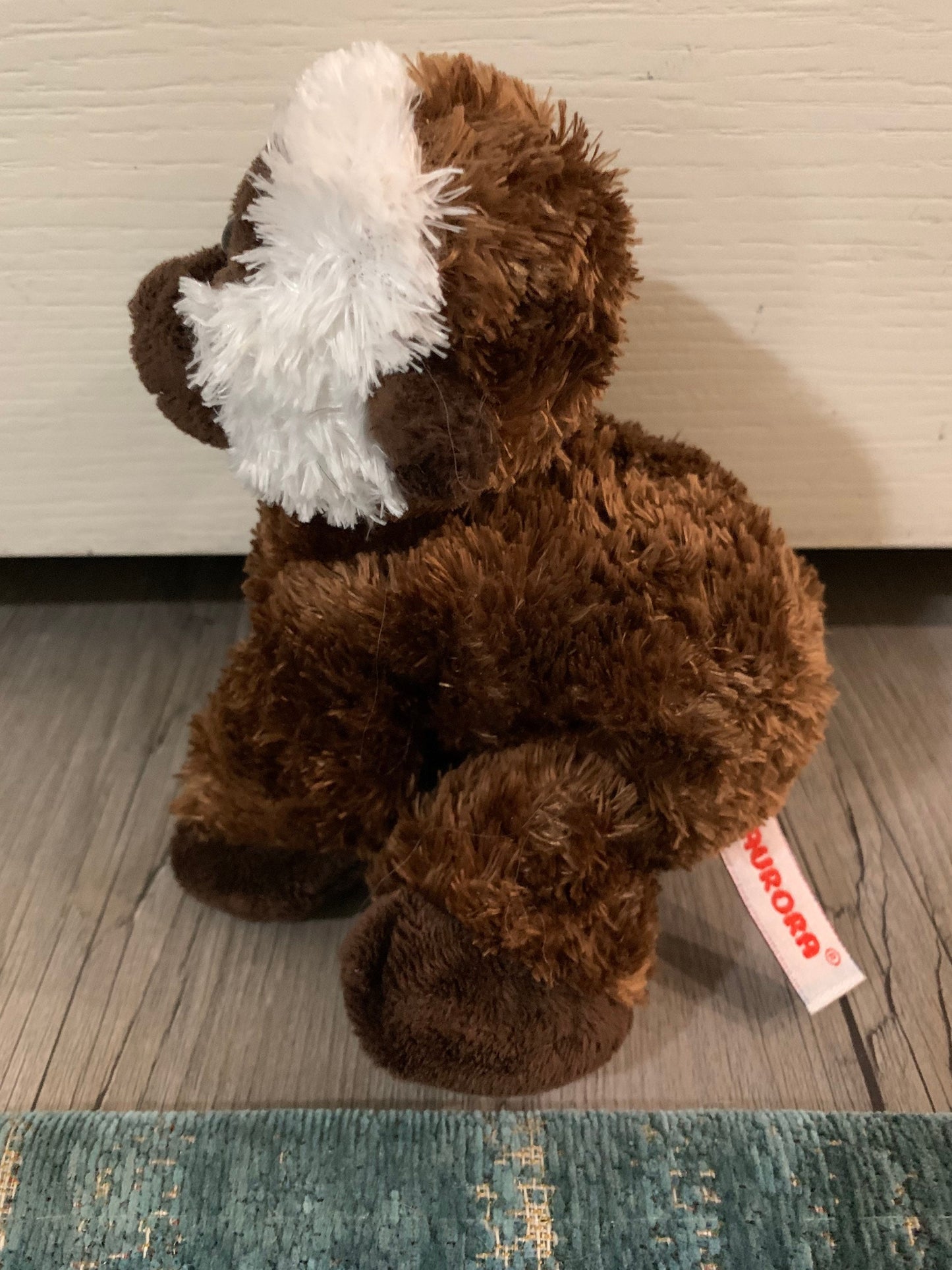 Aurora Gibbon Monkey Plush, Brown and White, Small