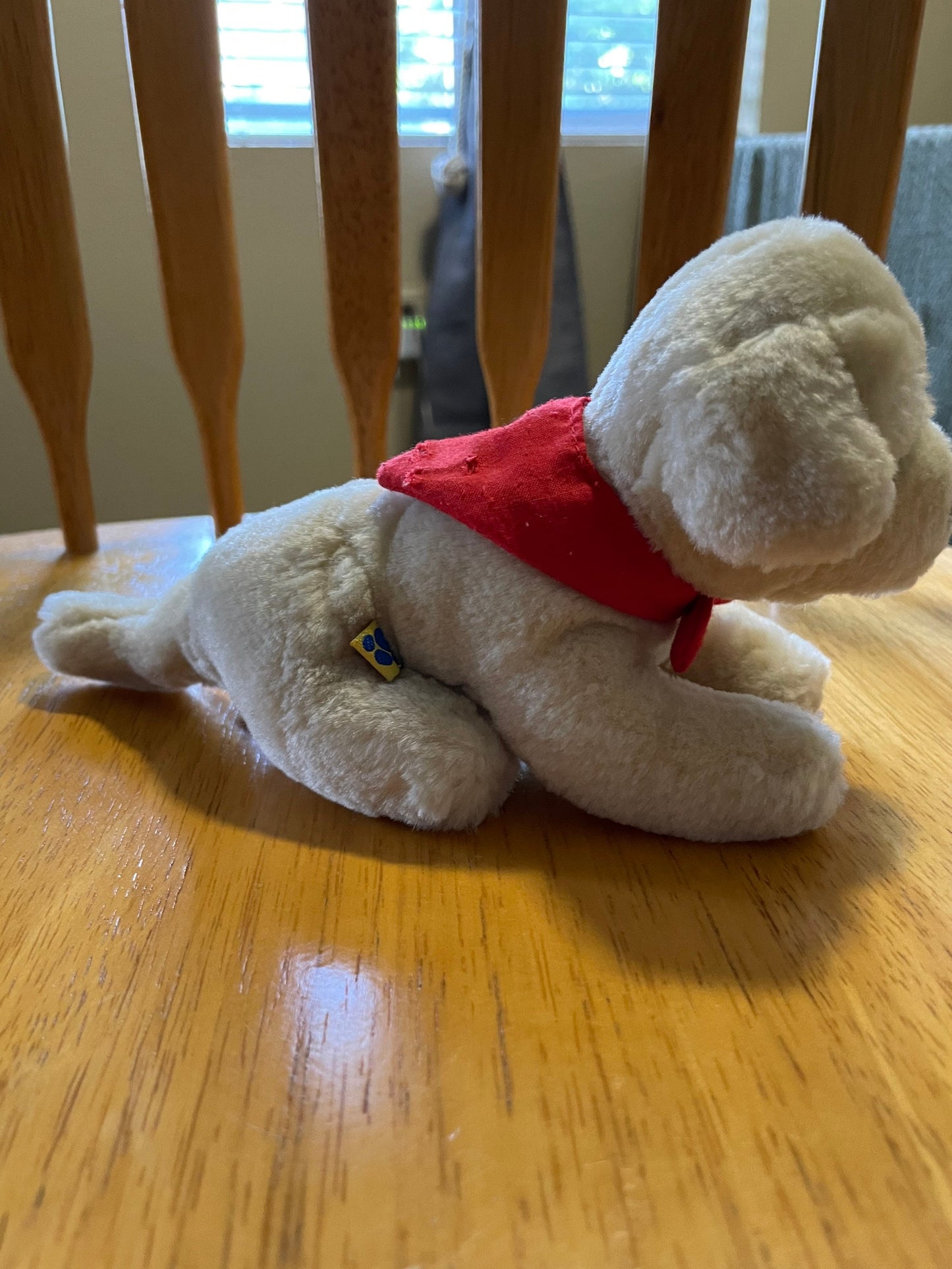 Build A Bear Small Tan Lab Golden Retriever Puppy Dog Plush. Red Bandana