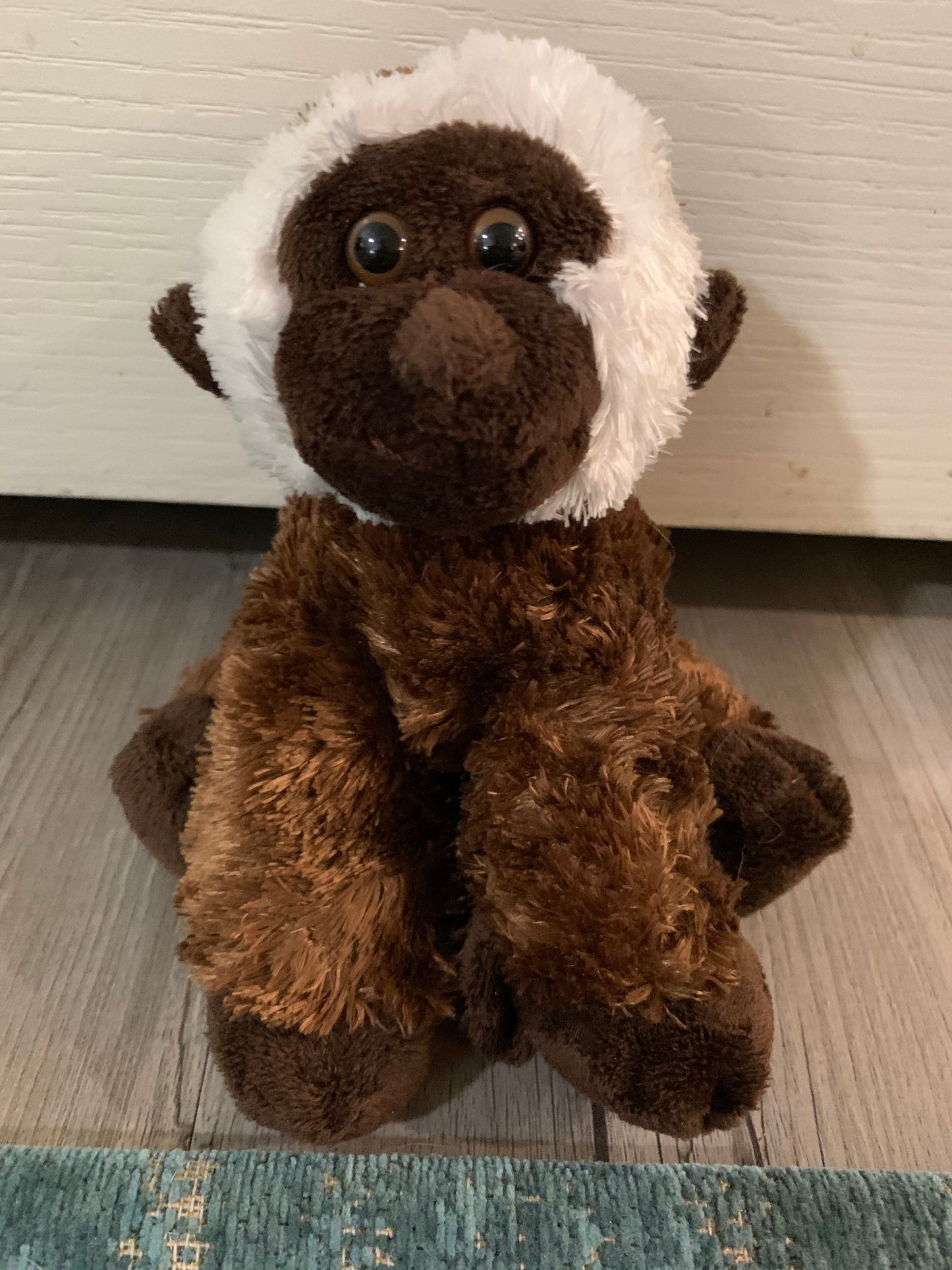 Aurora Gibbon Monkey Plush, Brown and White, Small