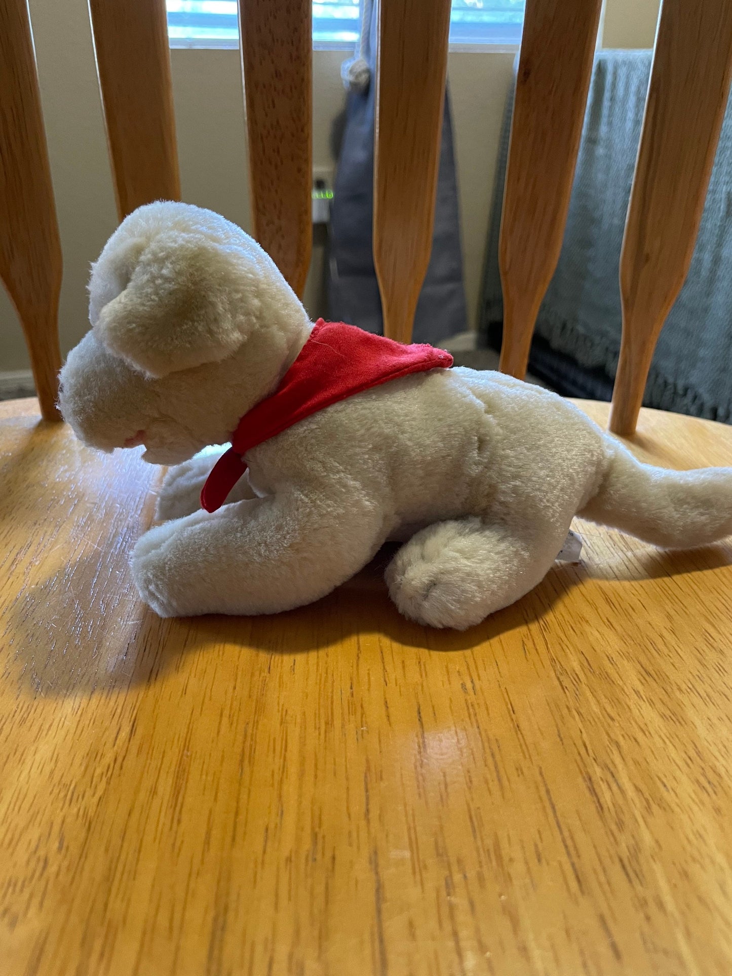 Build A Bear Small Tan Lab Golden Retriever Puppy Dog Plush. Red Bandana